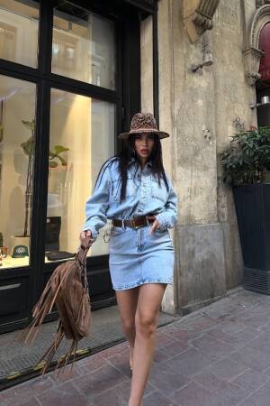 Casual Western Streetwear Shirt Dress Mini