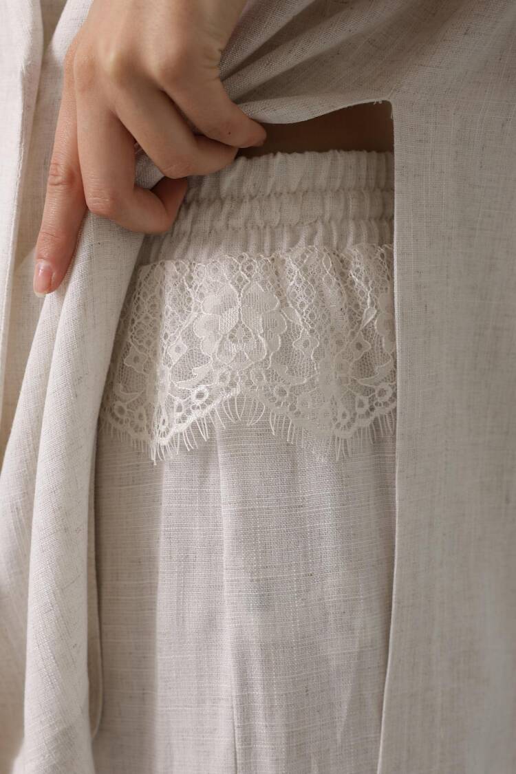 Elegant Beige Palazzo Pants With Wide Leg