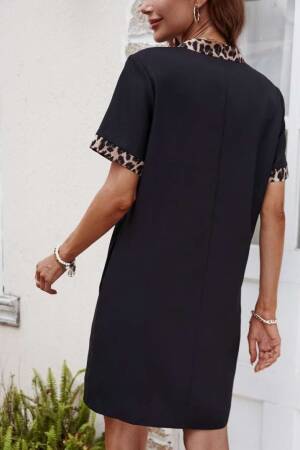 Black Casual Sexy Mini Shift Dress With V-Neck
