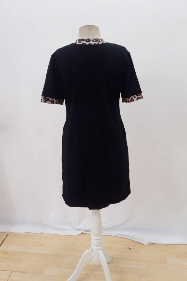 Black Casual Sexy Mini Shift Dress With V-Neck
