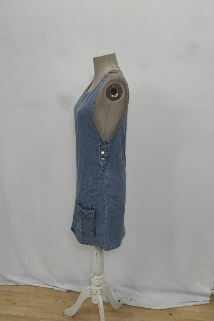 Blue Casual Jumper Dress With Short Sleeves