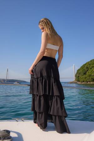 Layered Maxi Skirt With Tie Closure