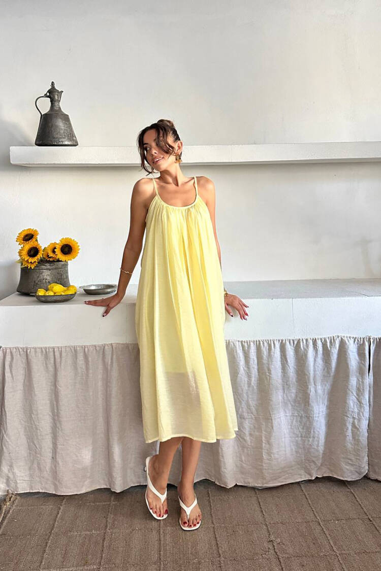 Slip Dress With Cap Sleeves