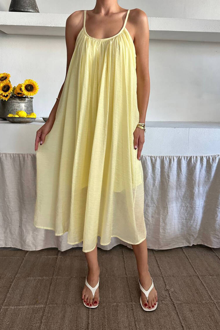 Slip Dress With Cap Sleeves