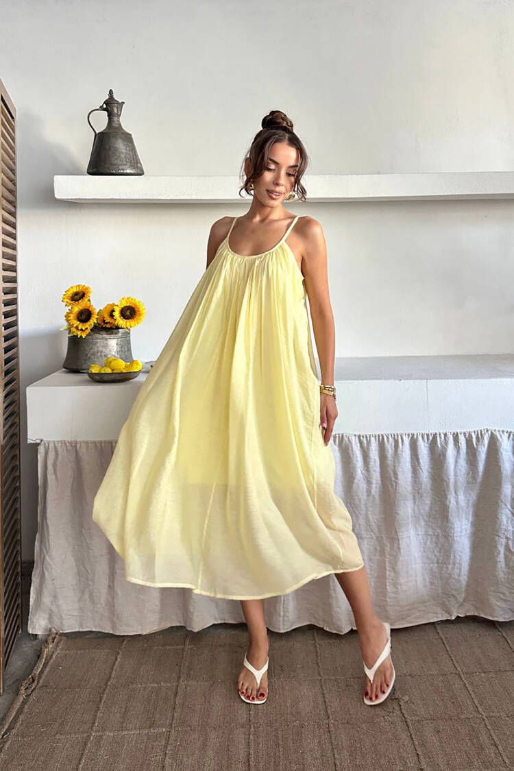 Slip Dress With Cap Sleeves