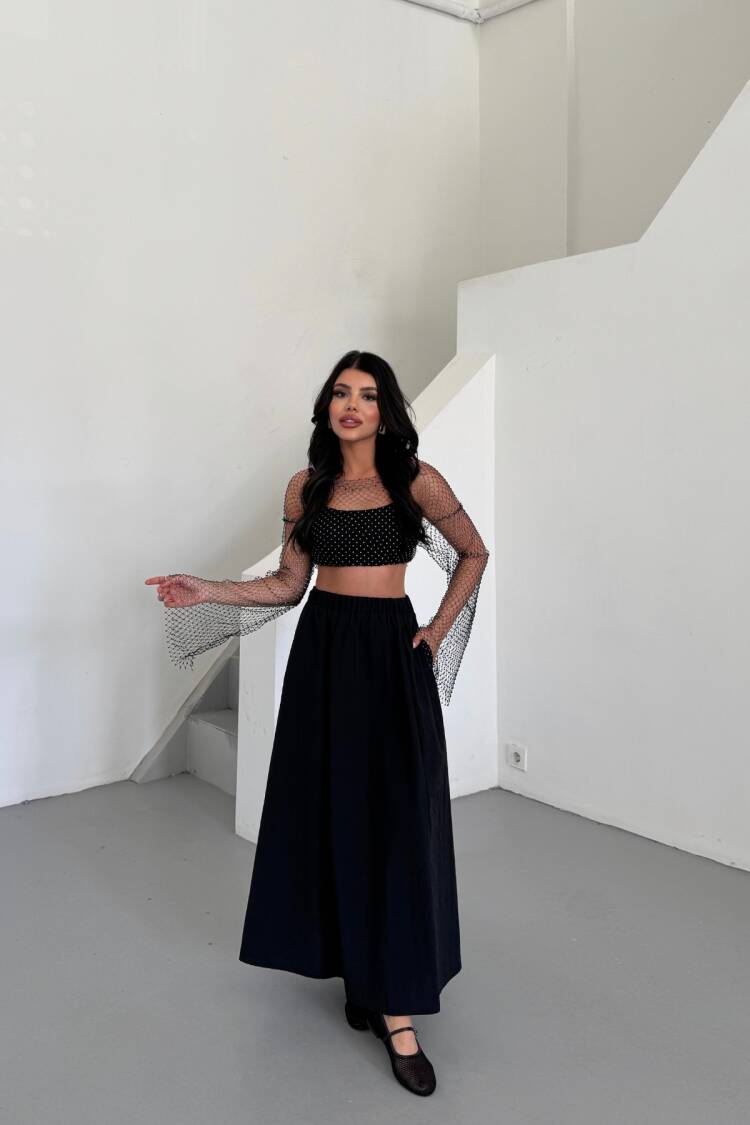 Elegant Flared Maxi Skirt