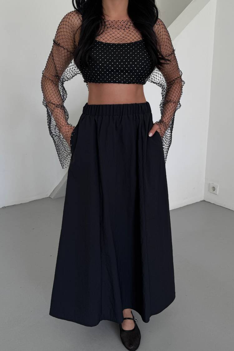 Elegant Flared Maxi Skirt