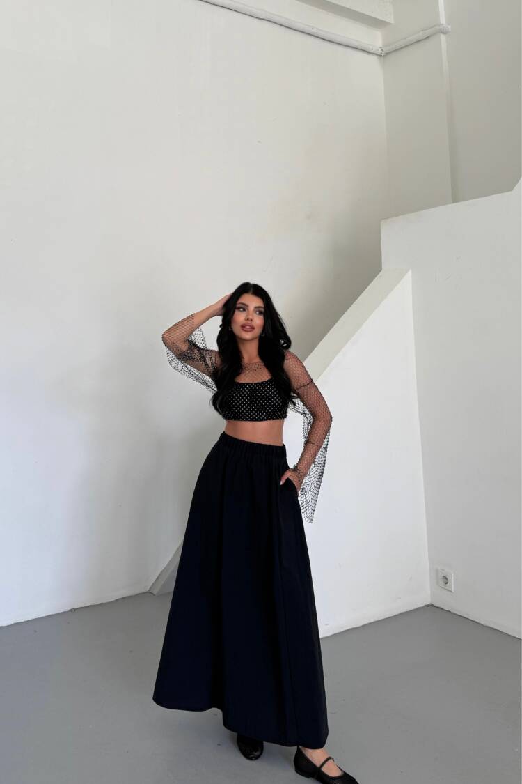 Elegant Flared Maxi Skirt