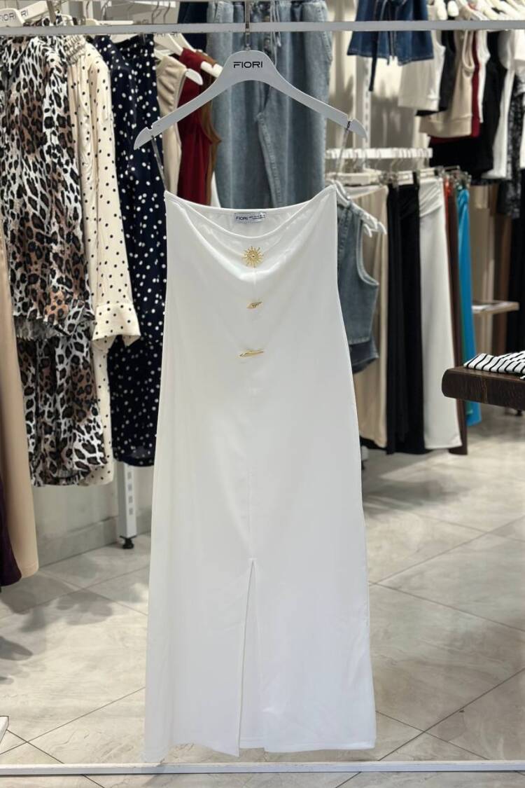 White Elegant Sleeveless Off Shoulder Neck Slip Dress