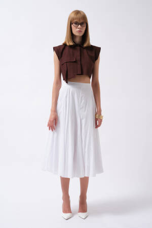 Slim Fit Polo Neck Crop Shirt