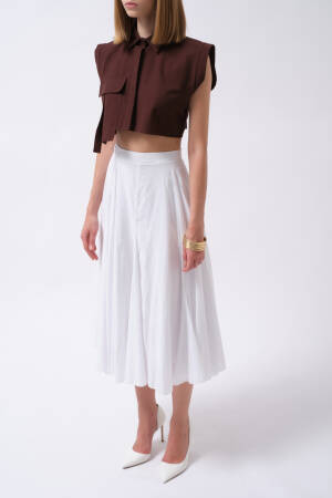 Slim Fit Polo Neck Crop Shirt