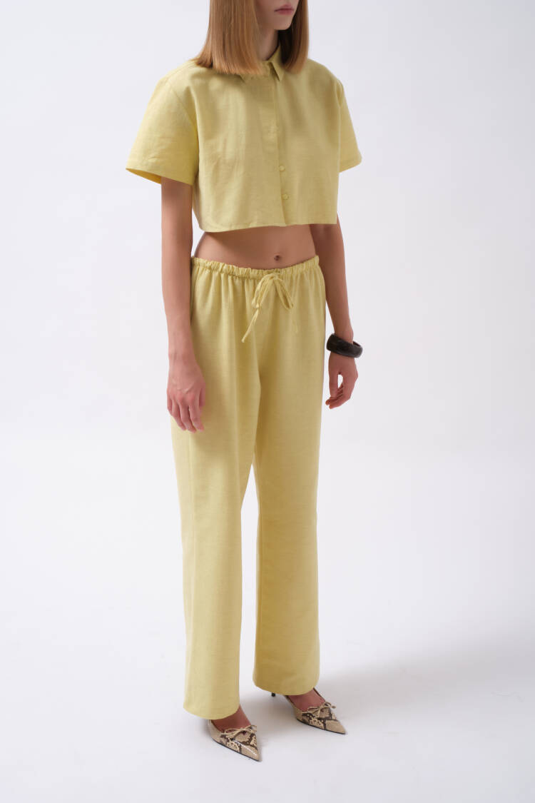 Casual Oversized Polo Neck Crop Shirt