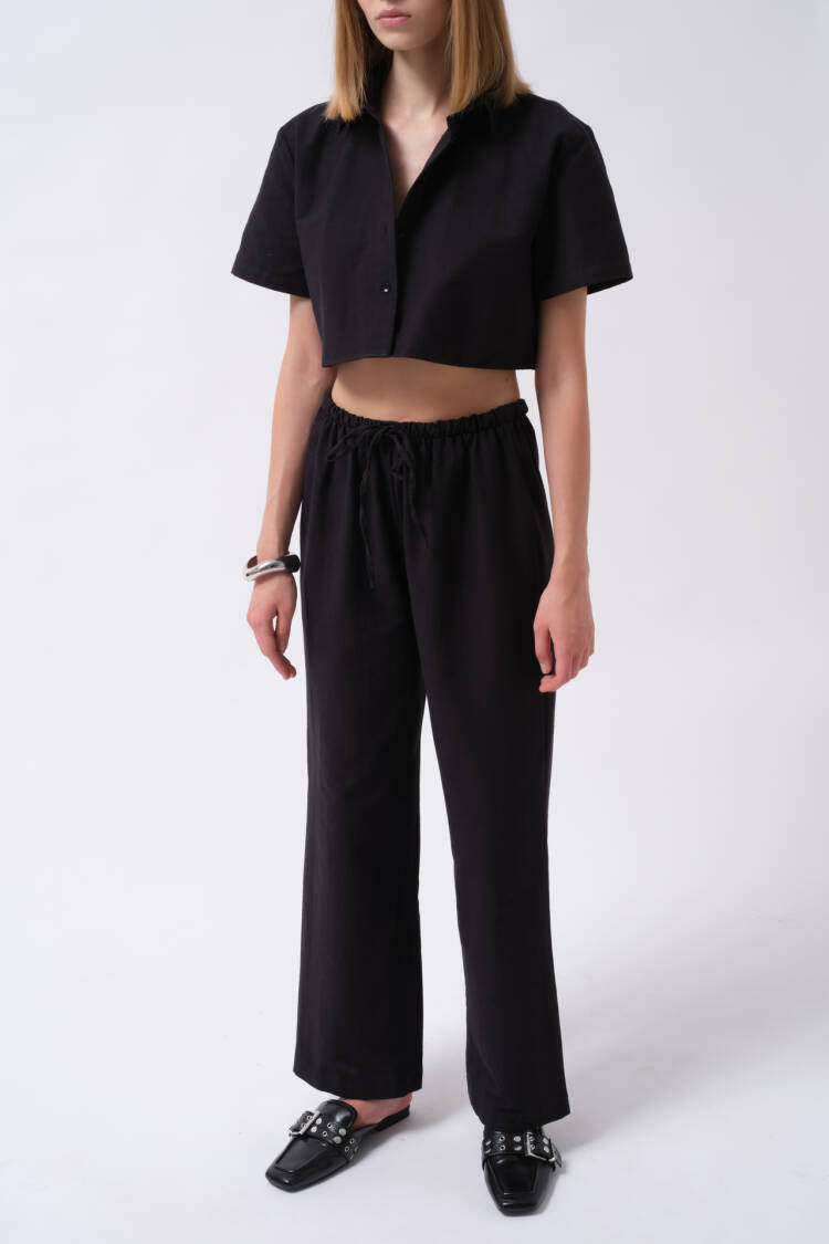 Casual Buttoned Crop Shirt