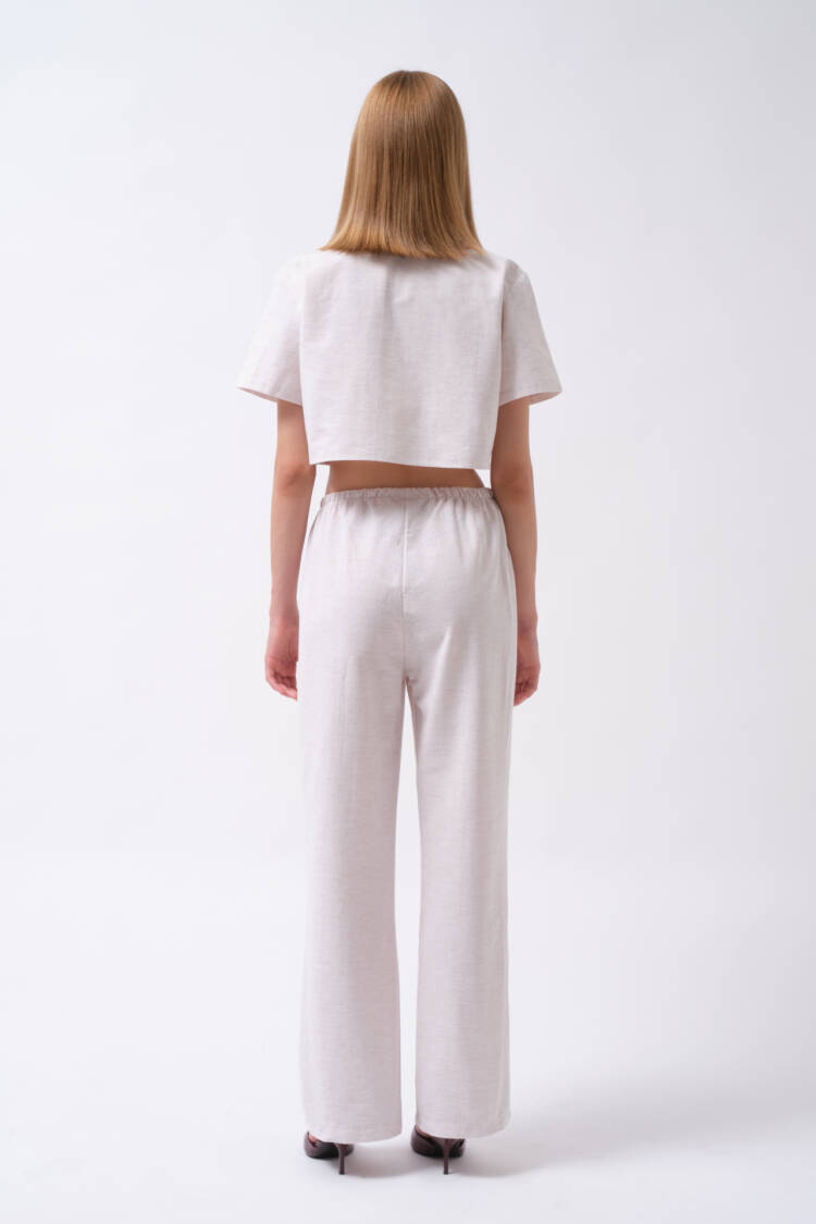 Linen Pants With Lace Waist