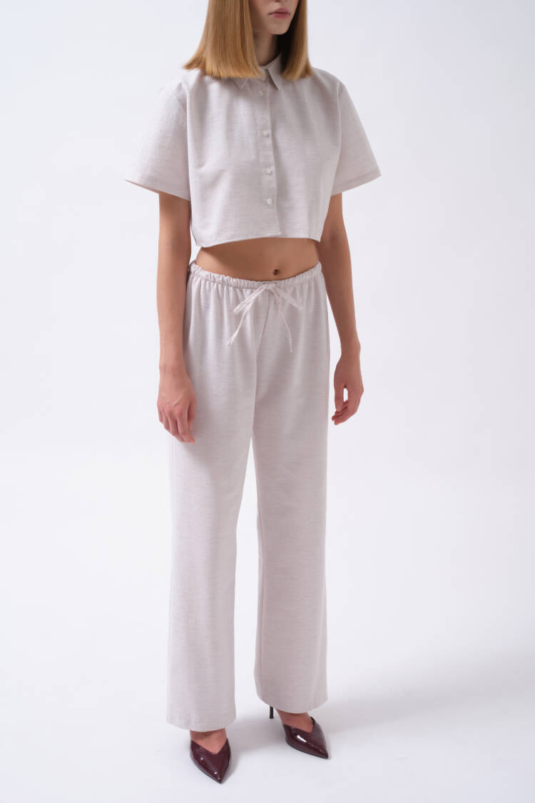 Linen Pants With Lace Waist