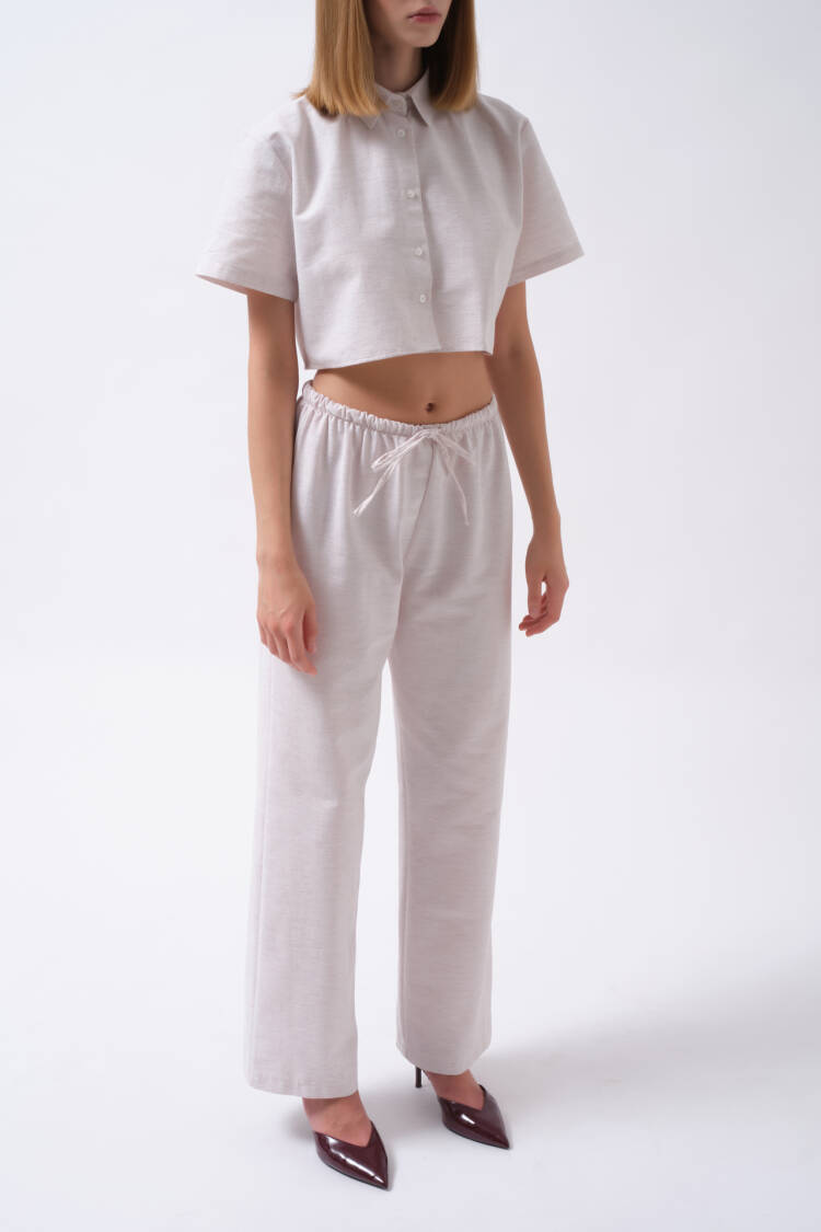 Linen Pants With Lace Waist