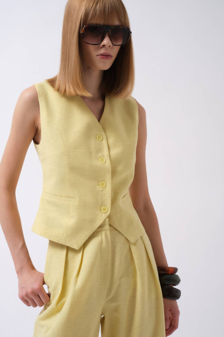 Slim Fit Formal Vest With Welt Pocket