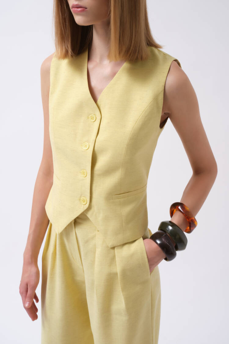 Slim Fit Formal Vest With Welt Pocket
