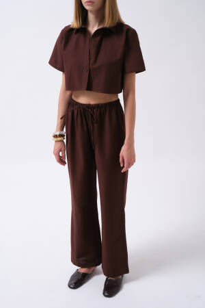 Casual Streetwear Polo Neck Crop Shirt