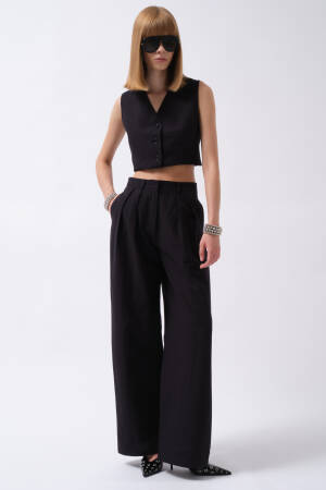 Black Elegant Formal Vintage Palazzo Pants