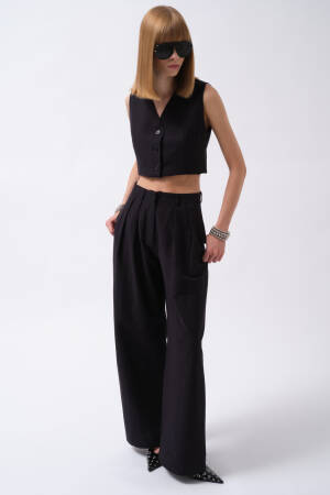 Black Elegant Formal Vintage Palazzo Pants