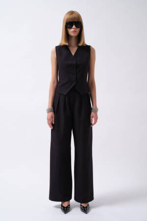 Black Elegant Formal Vintage Palazzo Pants