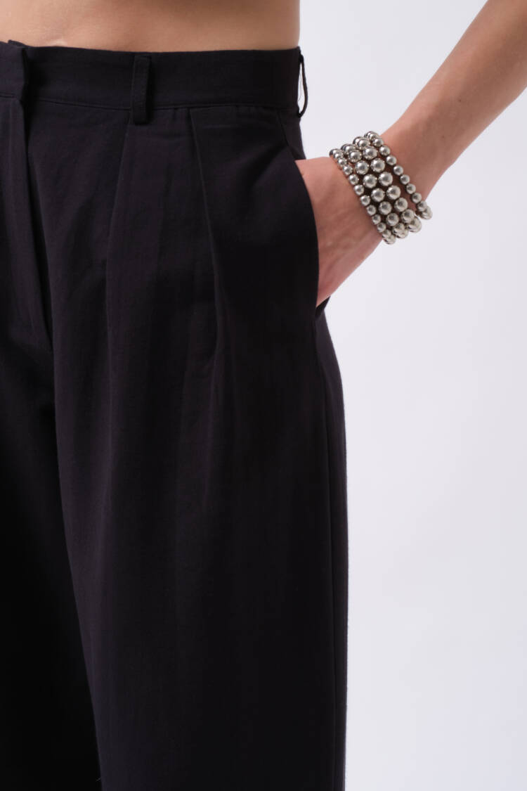 Black Elegant Formal Vintage Palazzo Pants