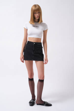 Pocket Detail Denim Mini Skirt