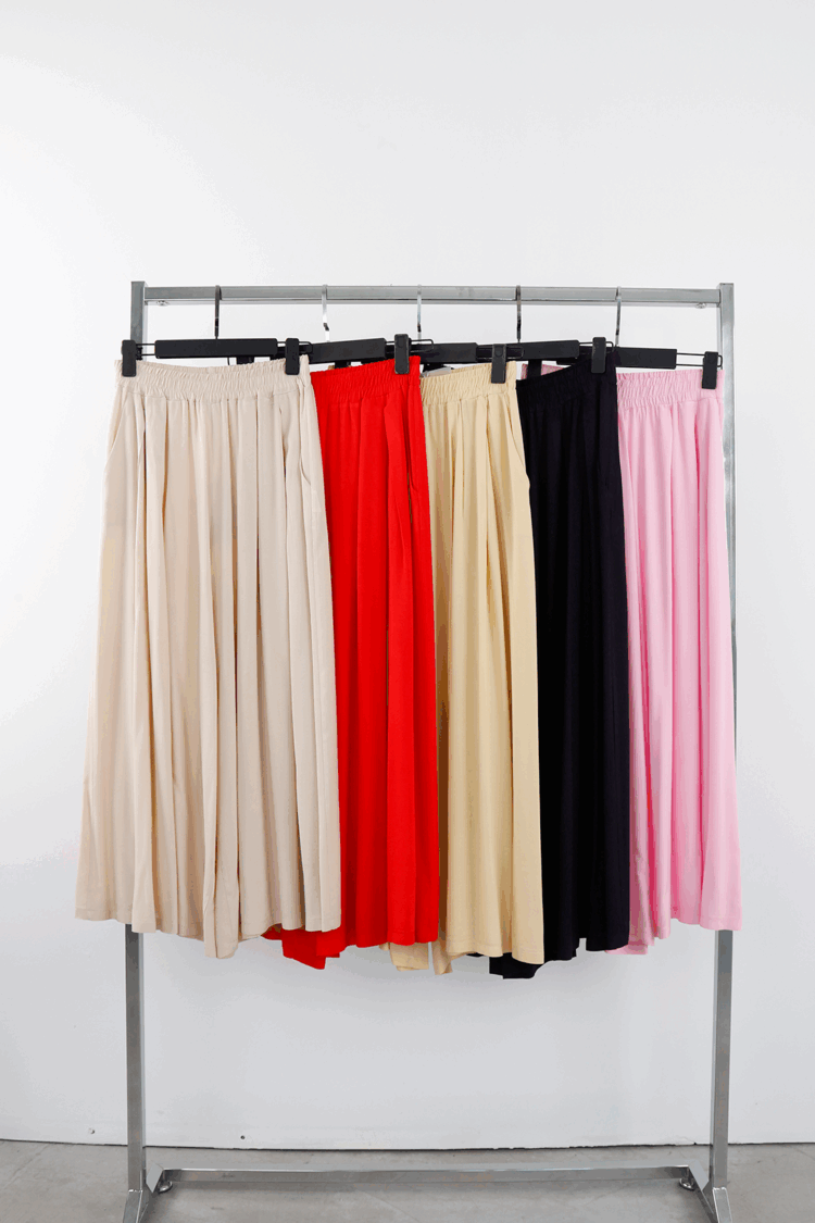 Beige Palazzo Pants Wide Leg High Waist Pull On