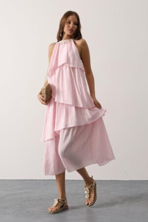 Fit And Flare Halter Neck Dress - Brand: Reyon - Women & Kids, Baby Clothes Wholesale - Globality Store
