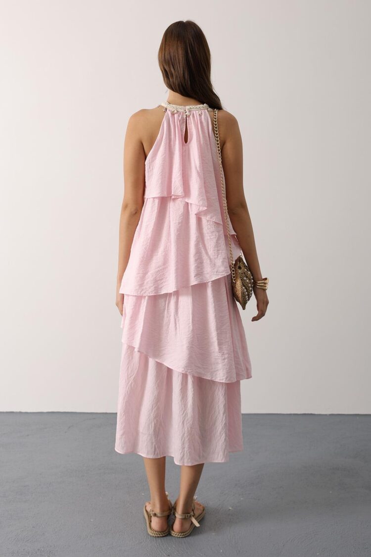 Fit And Flare Halter Neck Dress