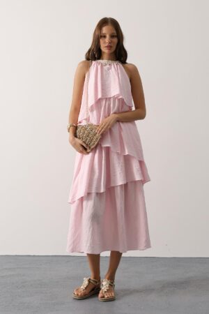 Fit And Flare Halter Neck Dress - Brand: Reyon - Women & Kids, Baby Clothes Wholesale - Globality Store