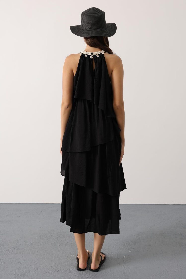 Boho Maxi Halter Neck Smock Dress