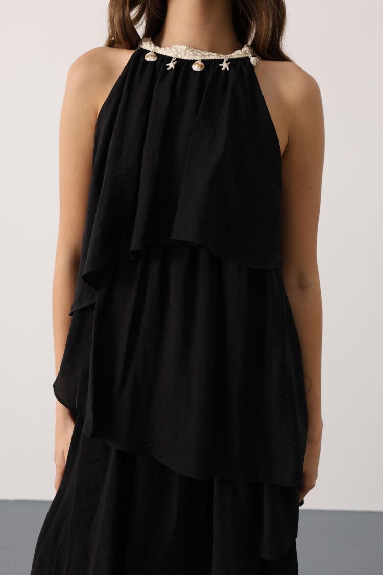 Boho Maxi Halter Neck Smock Dress