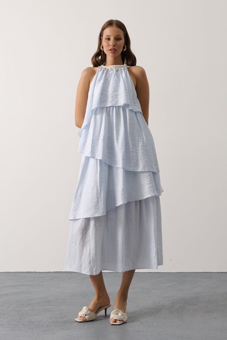 ElegantFit And Flare Dress With Halter Neck - Brand: Reyon - Women & Kids, Baby Clothes Wholesale - Globality Store