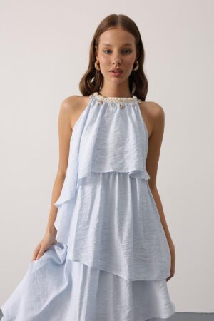ElegantFit And Flare Dress With Halter Neck - Brand: Reyon - Women & Kids, Baby Clothes Wholesale - Globality Store