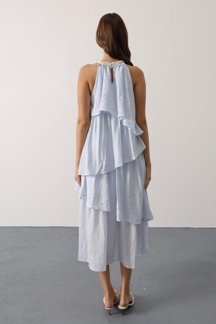 ElegantFit And Flare Dress With Halter Neck