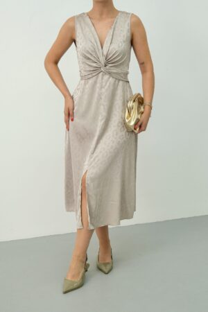 Beige Elegant Sleeveless Slip Midi Dress - Brand: STEPS - Women & Kids, Baby Clothes Wholesale - Globality Store