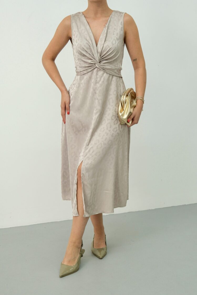 Beige Elegant Sleeveless Slip Midi Dress - Brand: STEPS - Women & Kids, Baby Clothes Wholesale - Globality Store