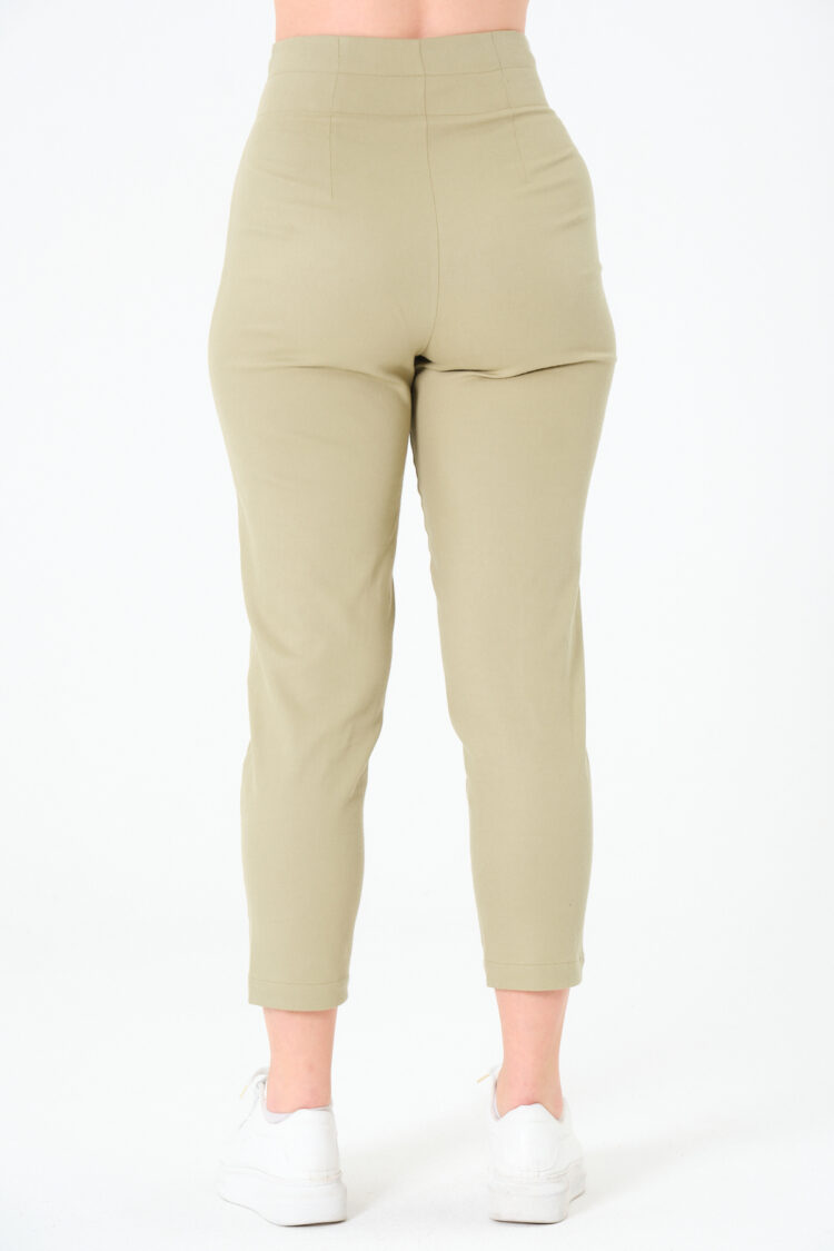 Tapered Cropped Pants With High Waist