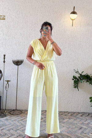 Tailored Sleeveless V-Neck Casual Jumpsuit - Brand: Mode Roy - Women & Kids, Baby Clothes Wholesale - Globality Store