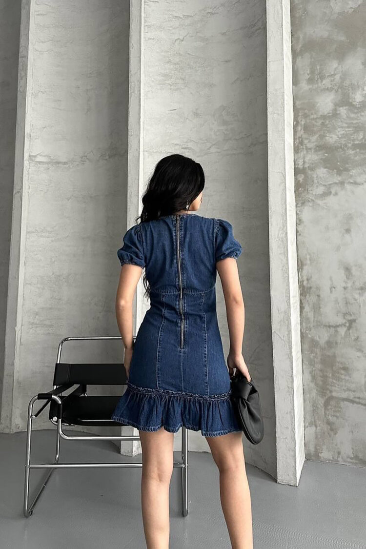 Bodycon Dress With Puff Sleeves - Brand: Mode Roy - Women & Kids, Baby Clothes Wholesale - Globality Store
