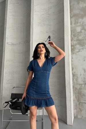 Bodycon Dress With Puff Sleeves - Brand: Mode Roy - Women & Kids, Baby Clothes Wholesale - Globality Store