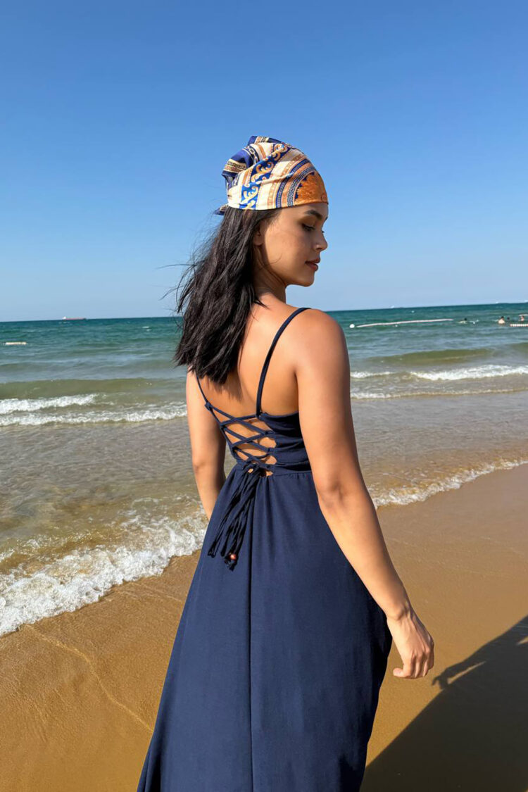 Slip Maxi Dress With Square Neck