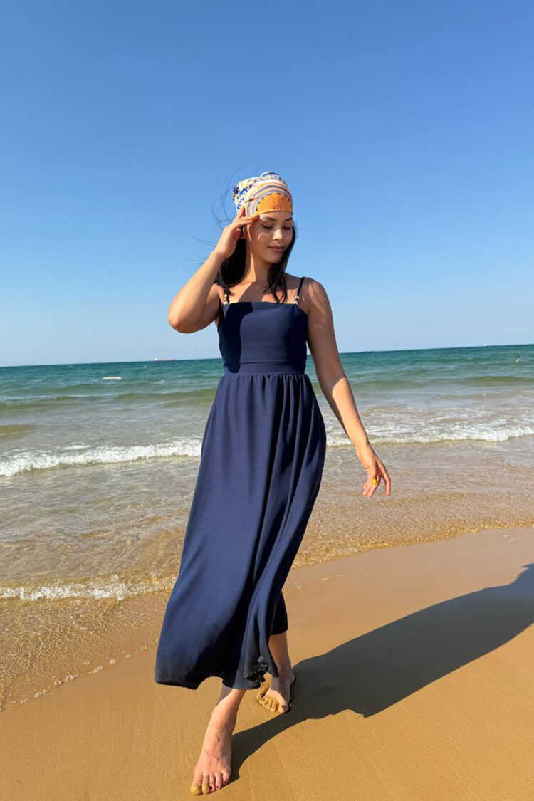 Slip Maxi Dress With Square Neck