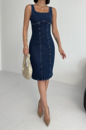 Blue Sexy Sleeveless Bodycon Dress With Square Neck - Brand: XLove - Women & Kids, Baby Clothes Wholesale - Globality Store