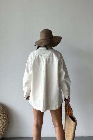 Casual Oversized Shirt With Notched Neck - Brand: XLove - Women & Kids, Baby Clothes Wholesale - Globality Store