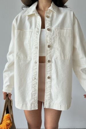 Casual Oversized Shirt With Notched Neck - Brand: XLove - Women & Kids, Baby Clothes Wholesale - Globality Store