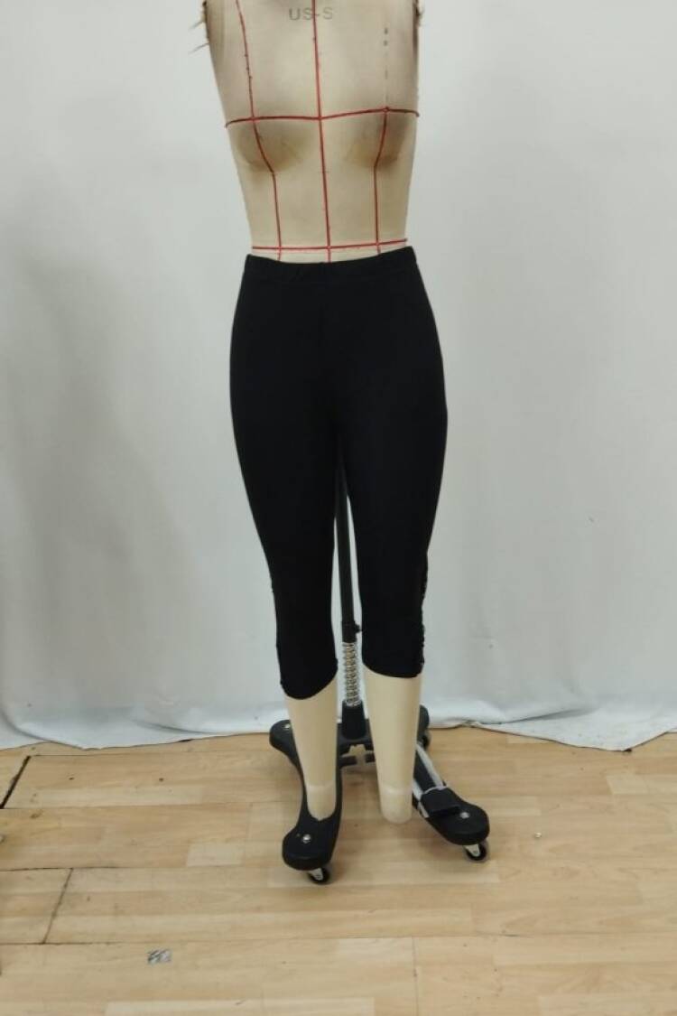 Black High Waist Skinny Leg Cropped Leggings