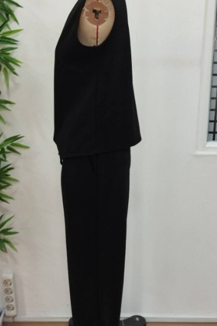 Black Elegant Casual Streetwear Set